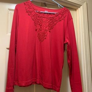 Red detailed blouse